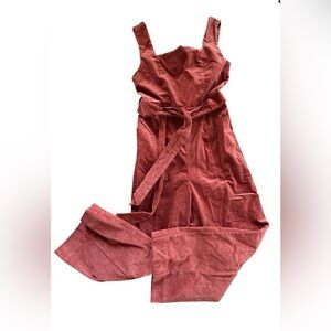 Farrow Need Supply Reddish Brown Corduroy Jumpsuit with Tie Waist